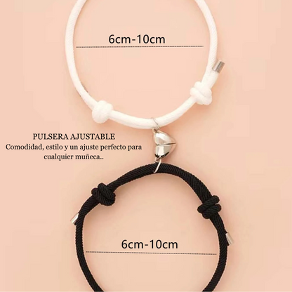 PULSERAS CON IMÁN CORAZÓN PARA PAREJAS